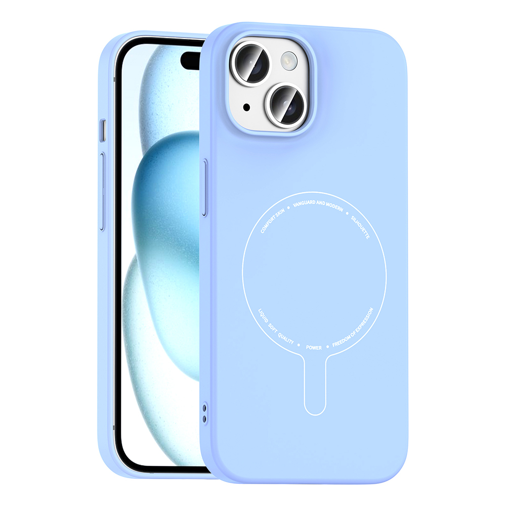 Apple iPhone 15 Uyumlu Kılıf M-Safe Şarj Özellikli Kamera Korumalı Zore Elio Sert PC Kapak