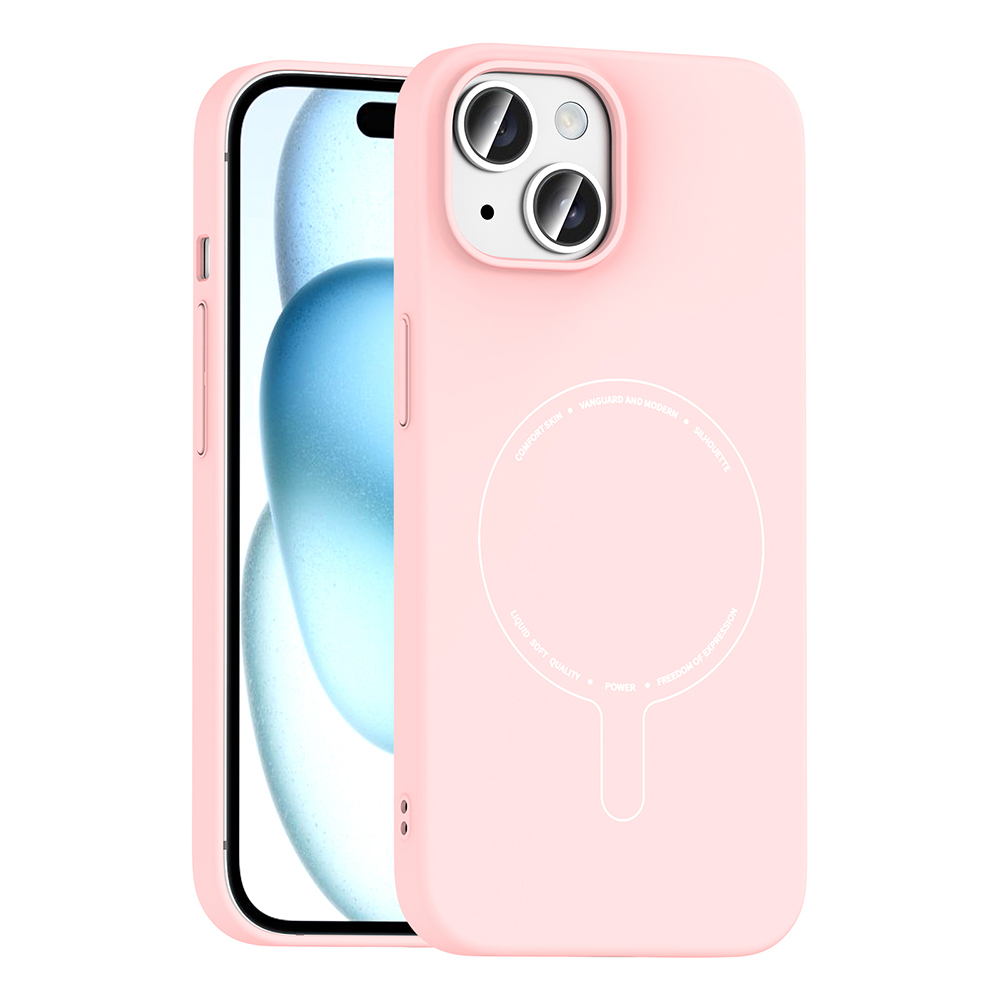 Apple iPhone 15 Uyumlu Kılıf M-Safe Şarj Özellikli Kamera Korumalı Zore Elio Sert PC Kapak