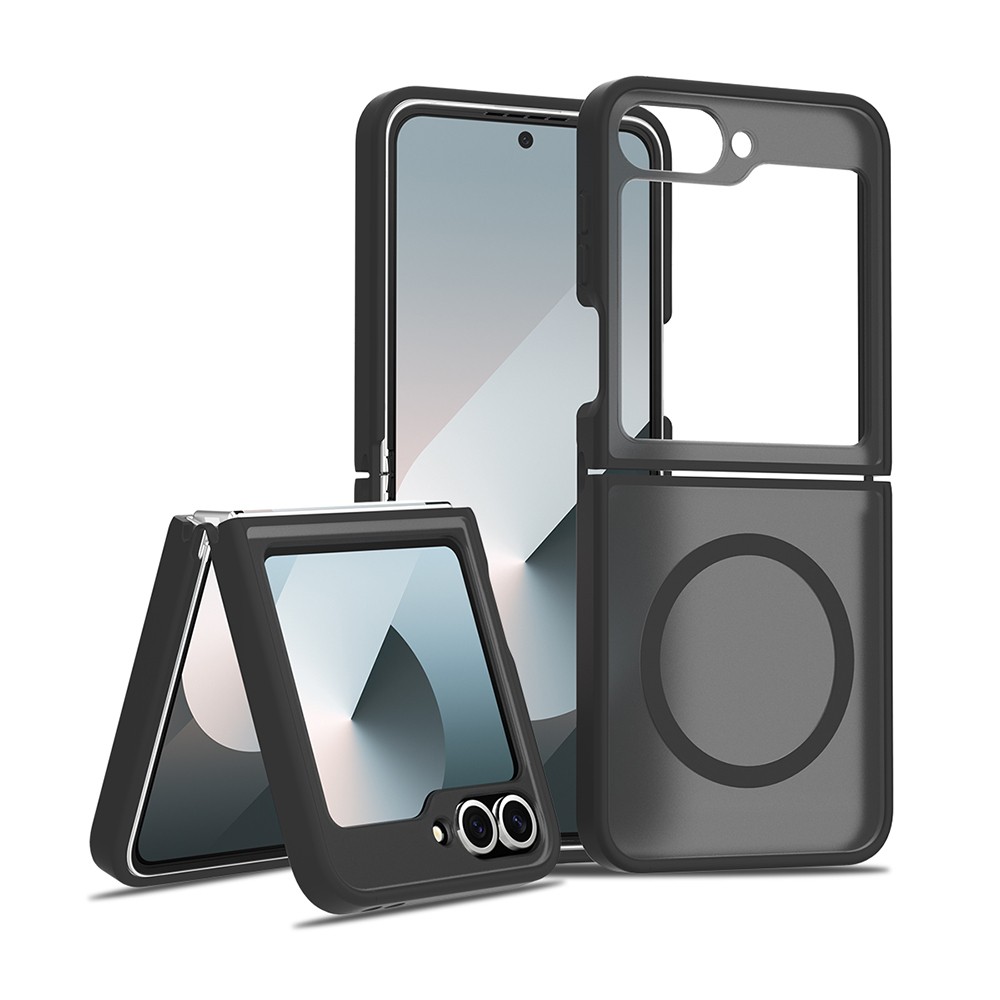 [RNZ-TA134761] Samsung Galaxy Z Flip 6 Uyumlu Kılıf M-Safe Şarj Özellikli Kamera Korumalı Zore Lunex Kapak