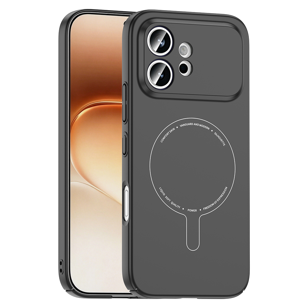 [RNZ-TA134772] Honor 600 5G Kılıf M-Safe Şarj Özellikli Kamera Korumalı Zore Elio Sert PC Kapak (Siyah)