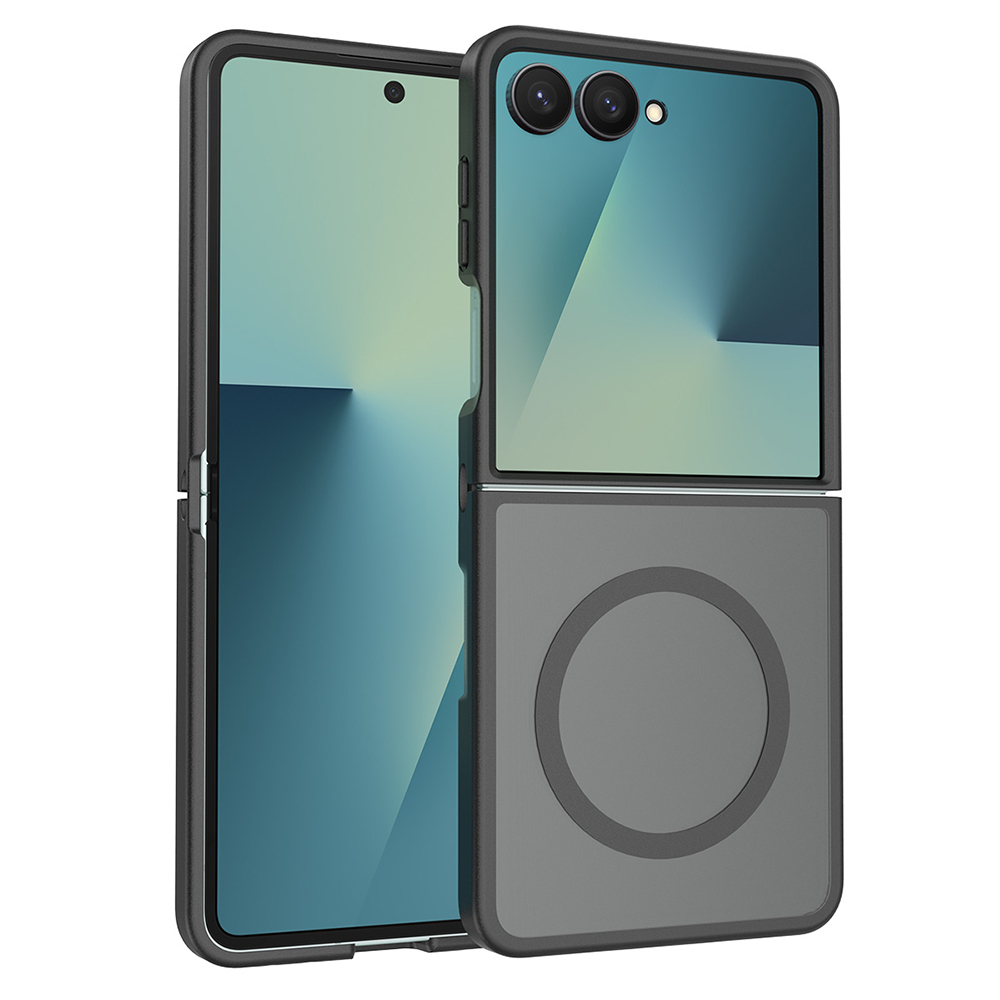 [RNZ-TA134763] Samsung Galaxy Z Flip 7 Uyumlu Kılıf M-Safe Şarj Özellikli Kamera Korumalı Zore Lunex Kapak
