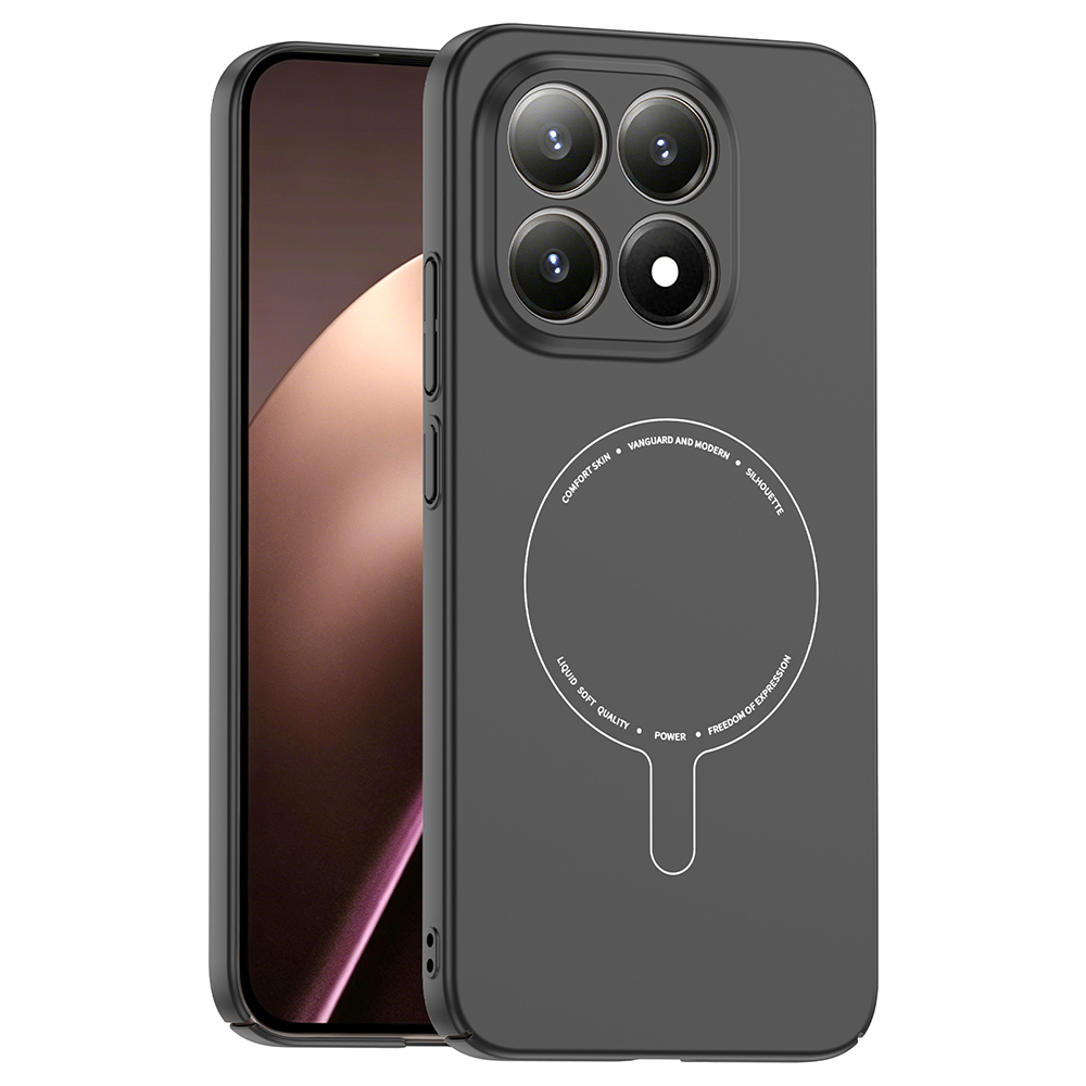 [RNZ-TA134775] Xiaomi 15T Uyumlu Kılıf M-Safe Şarj Özellikli Kamera Korumalı Zore Elio Sert PC Kapak (Siyah)