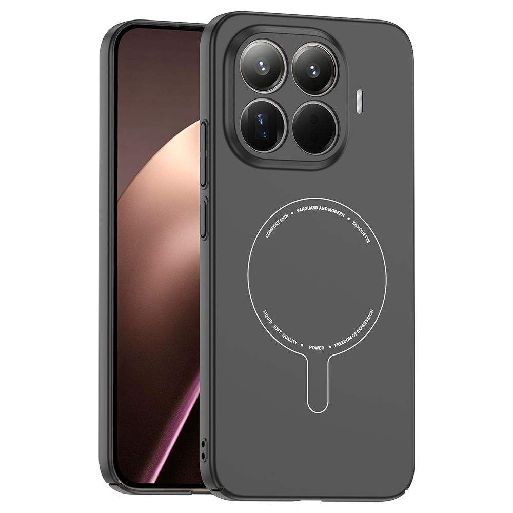 [RNZ-TA134777] Xiaomi 15T Pro Uyumlu Kılıf M-Safe Şarj Özellikli Kamera Korumalı Zore Elio Sert PC Kapak (Siyah)