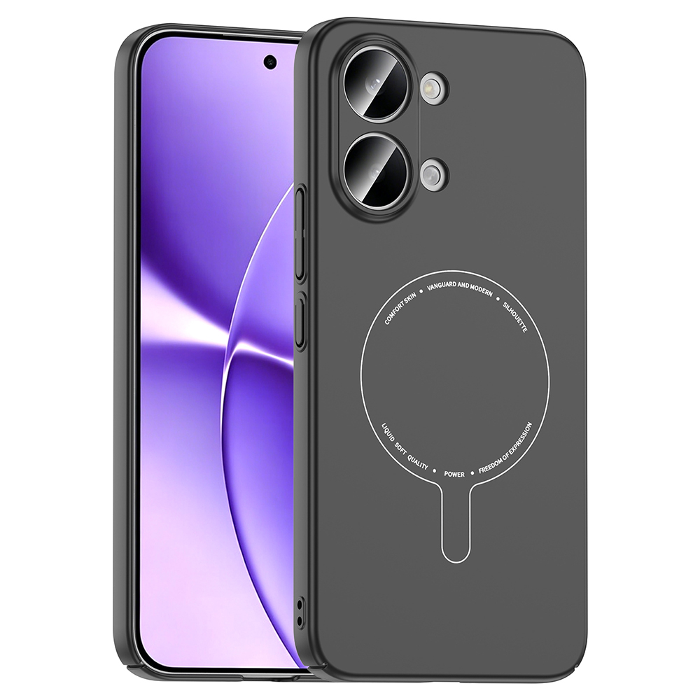 [RNZ-TA134793] Xiaomi Poco X8 Pro Max Kılıf M-Safe Şarj Özellikli Kamera Korumalı Zore Elio Sert PC Kapak (Siyah)