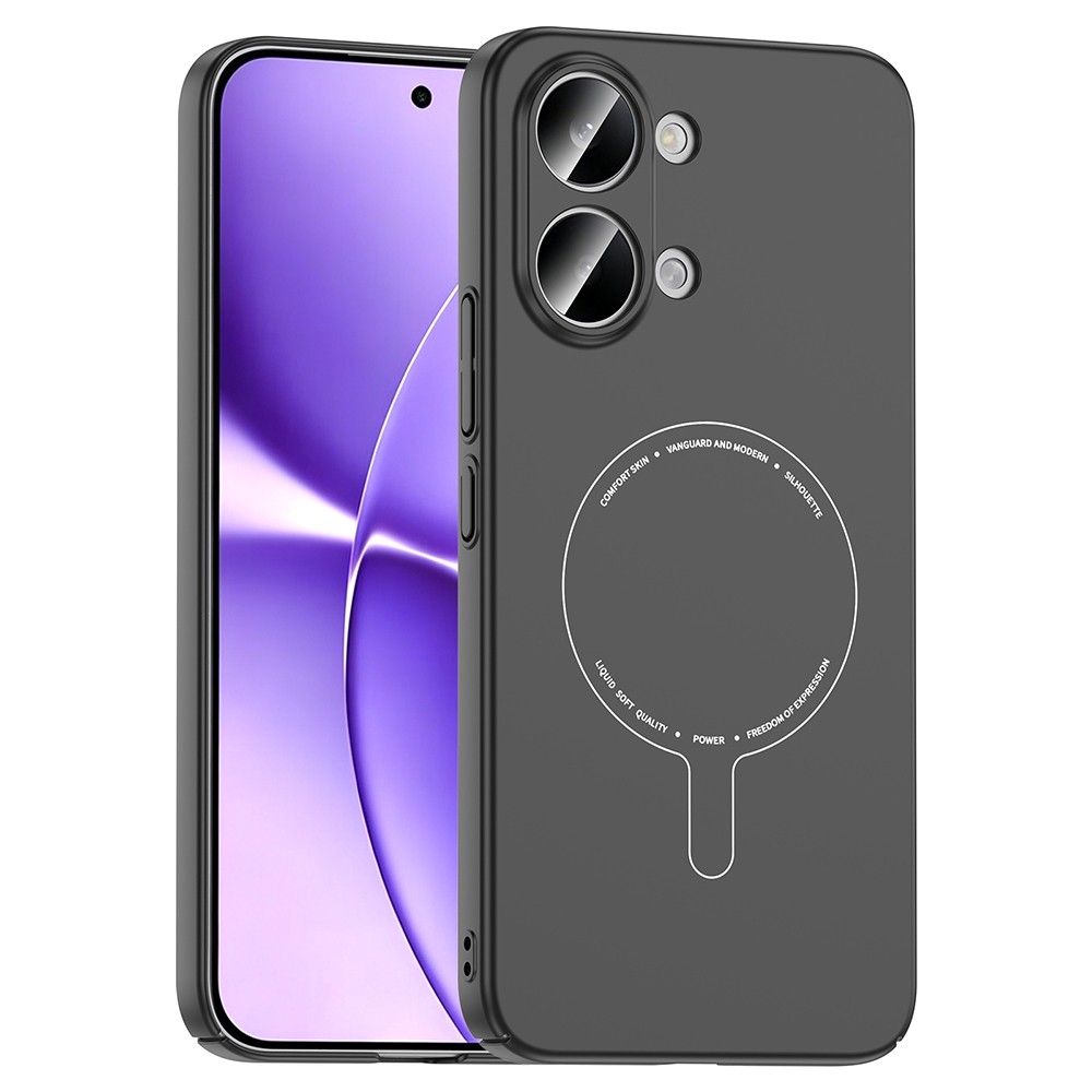 [RNZ-TA134793] Xiaomi Poco X8 Pro Max Kılıf M-Safe Şarj Özellikli Kamera Korumalı Zore Elio Sert PC Kapak (Siyah)