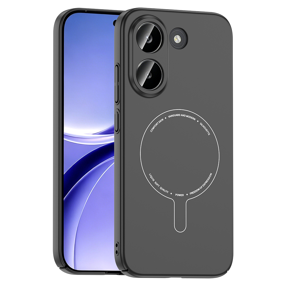 [RNZ-TA134791] Xiaomi Poco X8 Pro Kılıf M-Safe Şarj Özellikli Kamera Korumalı Zore Elio Sert PC Kapak (Siyah)
