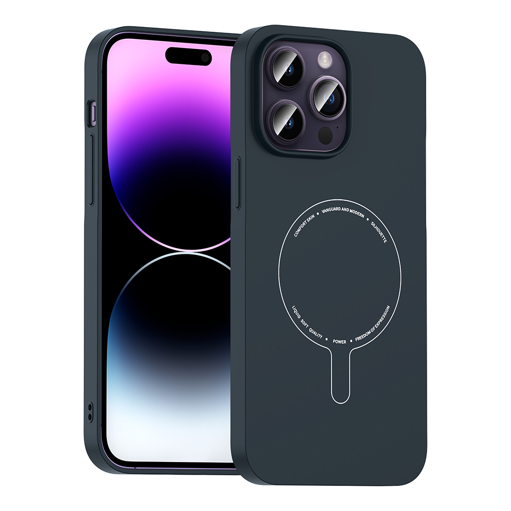 Apple iPhone 14 Pro Max Uyumlu Kılıf M-Safe Şarj Özellikli Kamera Korumalı Zore Elio Sert PC Kapak
