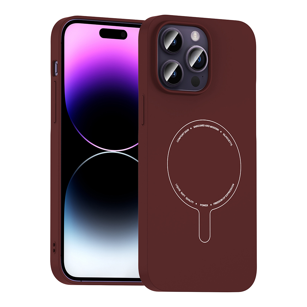 Apple iPhone 14 Pro Max Uyumlu Kılıf M-Safe Şarj Özellikli Kamera Korumalı Zore Elio Sert PC Kapak