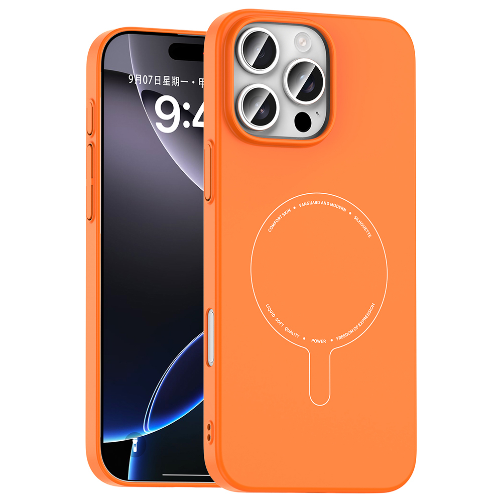 Apple iPhone 16 Pro Uyumlu Kılıf M-Safe Şarj Özellikli Kamera Korumalı Zore Elio Sert PC Kapak