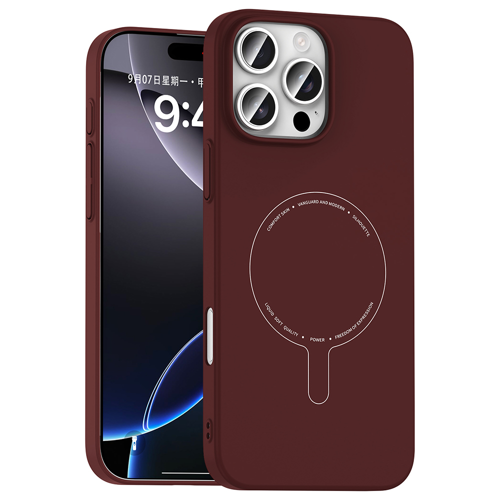 Apple iPhone 16 Pro Uyumlu Kılıf M-Safe Şarj Özellikli Kamera Korumalı Zore Elio Sert PC Kapak
