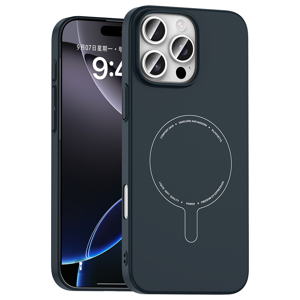 Apple iPhone 16 Pro Max Uyumlu Kılıf M-Safe Şarj Özellikli Kamera Korumalı Zore Elio Sert PC Kapak