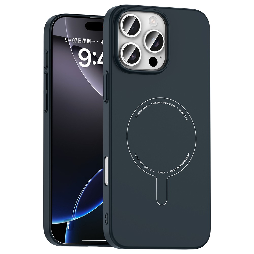 Apple iPhone 16 Pro Max Uyumlu Kılıf M-Safe Şarj Özellikli Kamera Korumalı Zore Elio Sert PC Kapak