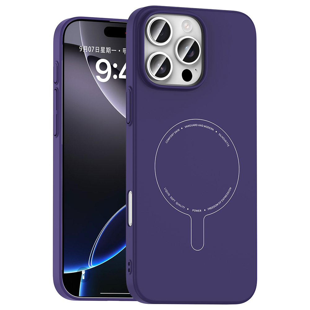 Apple iPhone 16 Pro Max Uyumlu Kılıf M-Safe Şarj Özellikli Kamera Korumalı Zore Elio Sert PC Kapak