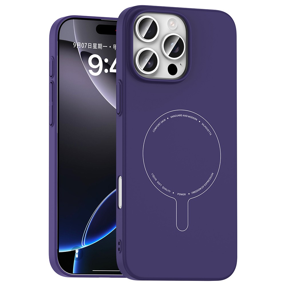 Apple iPhone 16 Pro Max Uyumlu Kılıf M-Safe Şarj Özellikli Kamera Korumalı Zore Elio Sert PC Kapak
