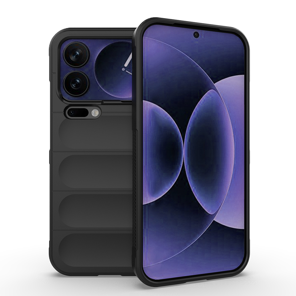 [RNZ-TA134912] Xiaomi 17 Pro Max Uyumlu Kılıf Esnek TPU Oyuklu Arka Yüzey Tasarımlı Zore Etnik Silikon Kapak (Siyah)
