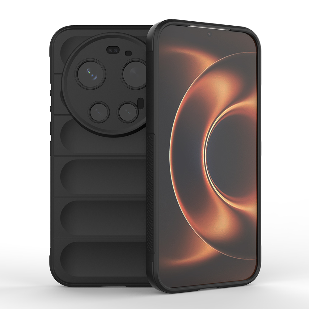[RNZ-TA134915] Xiaomi 17 Ultra Uyumlu Kılıf Esnek TPU Oyuklu Arka Yüzey Tasarımlı Zore Etnik Silikon Kapak (Siyah)
