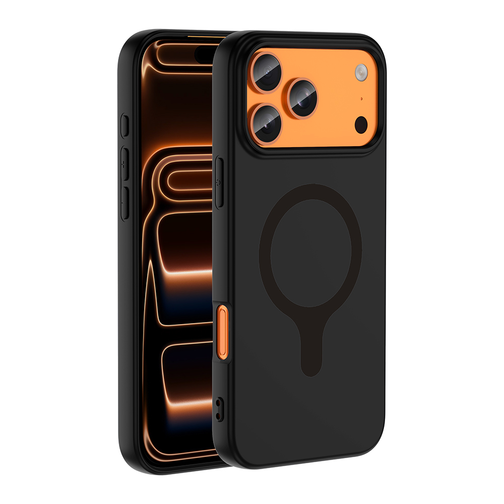 [RNZ-TA135068] Apple iPhone 17 Pro Max Uyumlu Kılıf M-Safe Şarj Özellikli Zore Aris Silikon Kapak (Siyah)