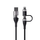 Lenyes LC568 4in1 USB-A - Type-C + Type-C to Lightning Data ve Şarj Kablosu 100W 1M