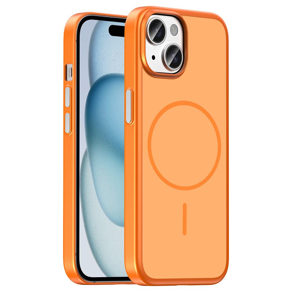 Apple iPhone 15 Uyumlu Kılıf M-Safe Şarj Özellikli Zore Lora PC Kapak