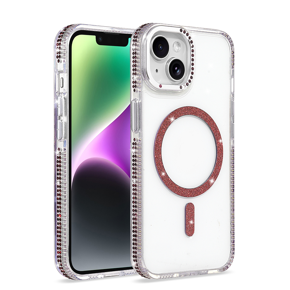 [RNZ-TA136262] Apple iPhone 13 Uyumlu Kılıf M-safe Şarj Özellikli Zore Tera Silikon Kapak (Mürdüm)