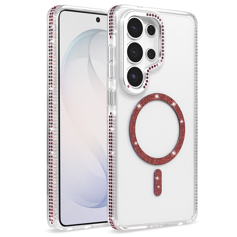 [RNZ-TA136292] Samsung Galaxy S26 Ultra Uyumlu Kılıf M-safe Şarj Özellikli Zore Tera Silikon Kapak (Mürdüm)