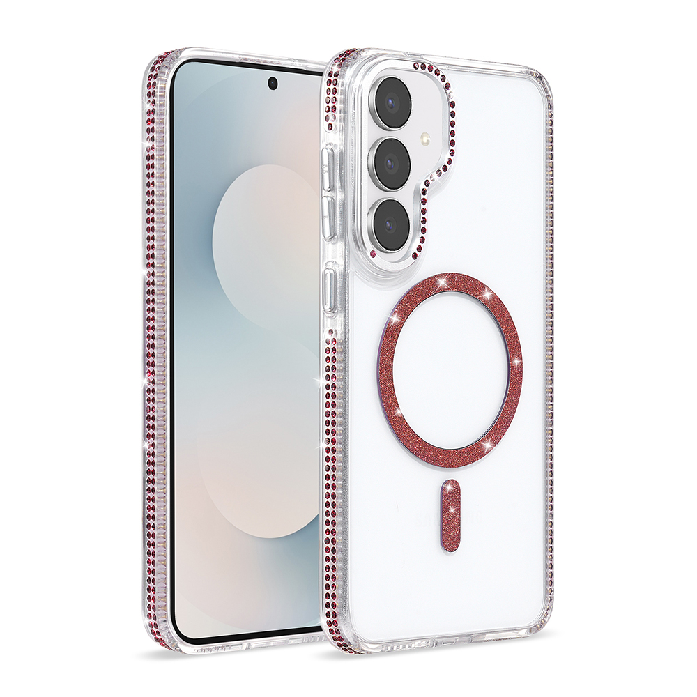 [RNZ-TA136289] Samsung Galaxy S25 FE Uyumlu Kılıf M-safe Şarj Özellikli Zore Tera Silikon Kapak (Mürdüm)