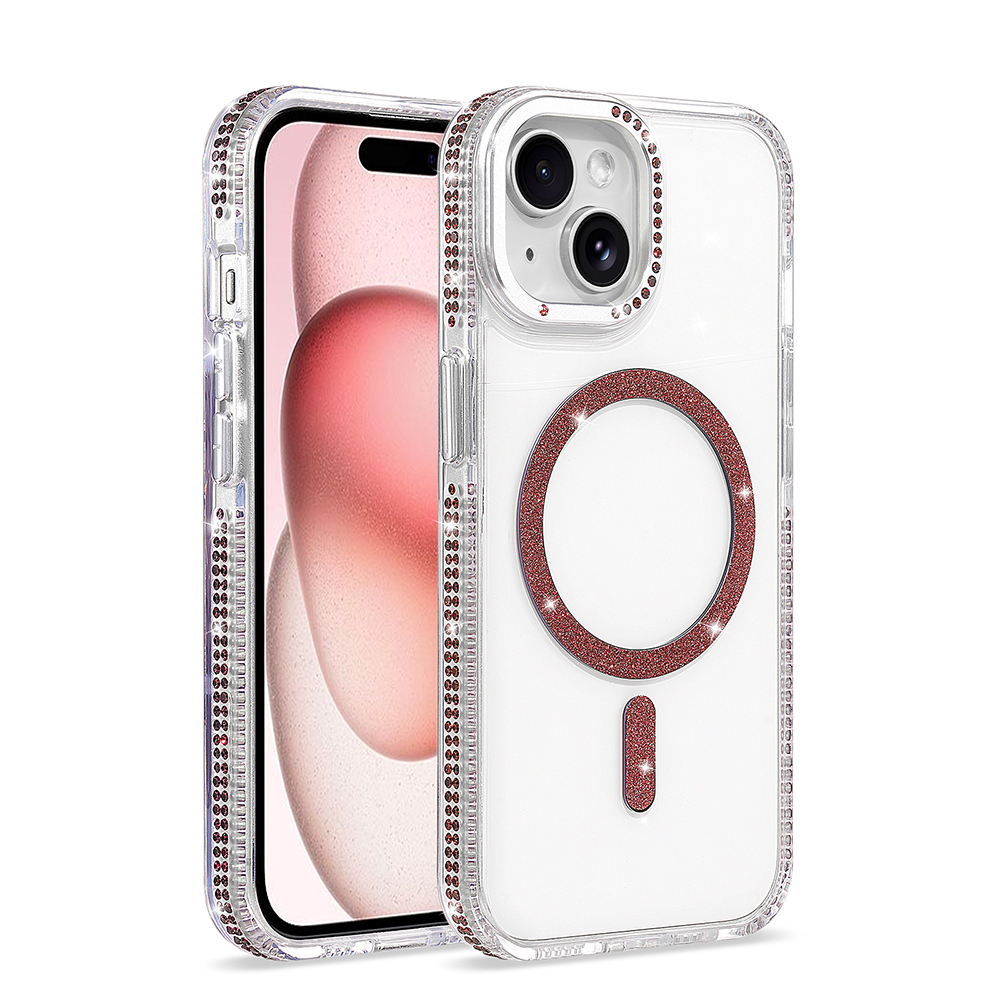[RNZ-TA136267] Apple iPhone 15 Uyumlu Kılıf M-safe Şarj Özellikli Zore Tera Silikon Kapak (Mürdüm)