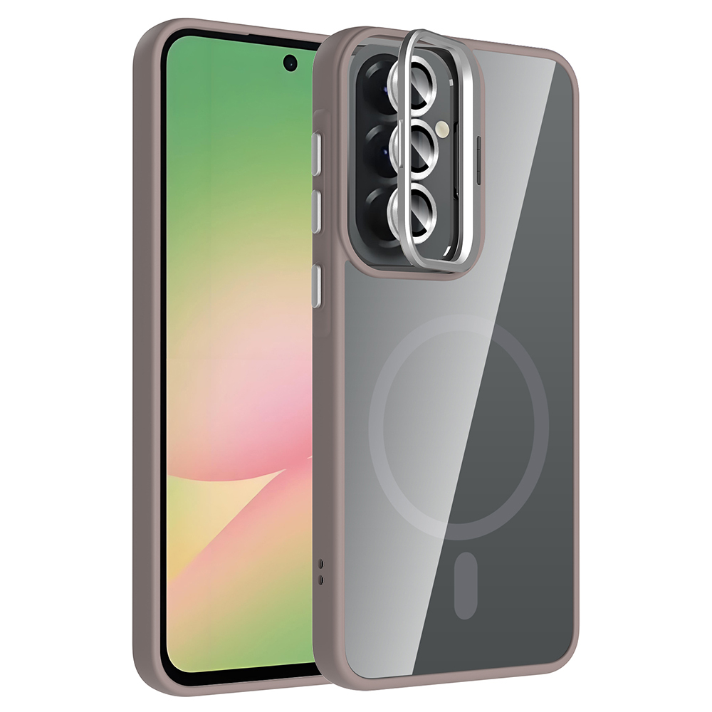 Samsung Galaxy A37 Uyumlu Kılıf Standlı ve Kamera Lens Hediyeli Zore Etro Kapak