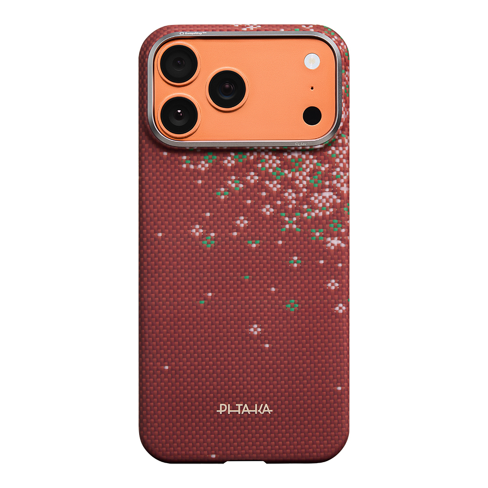 Apple iPhone 17 Pro Max Uyumlu Kılıf M-safe Şarj Özellikli Aramid Fiber Pitaka Sakura Hours Serisi Kapak