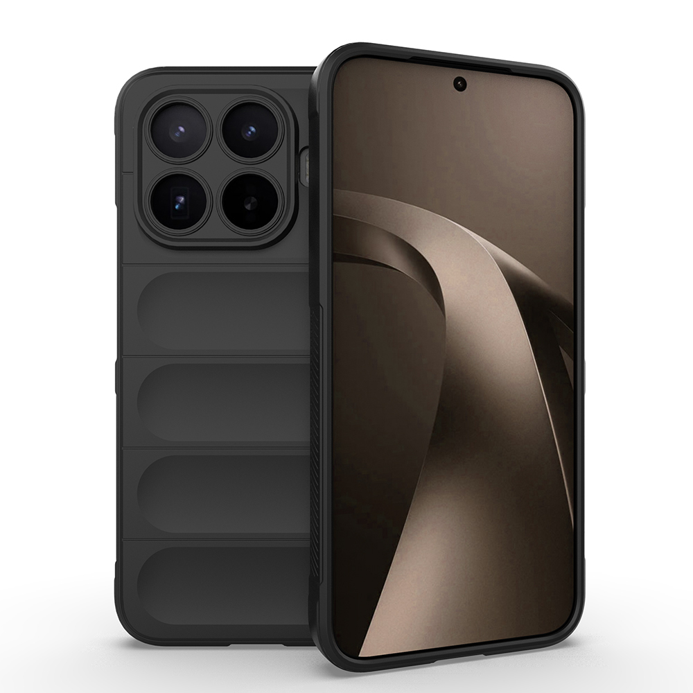 [RNZ-TA136461] Xiaomi 17 UyumluT Kılıf Esnek TPU Oyuklu Arka Yüzey Tasarımlı Zore Etnik Silikon Kapak (Siyah)