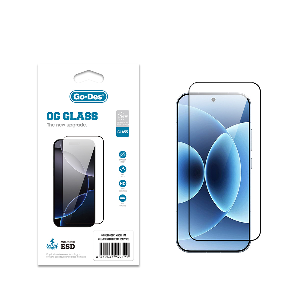 [RNZ-TA136353] Xiaomi 17 UyumluT Go Des OG Glass Antistatik Temperli Cam Ekran Koruyucu