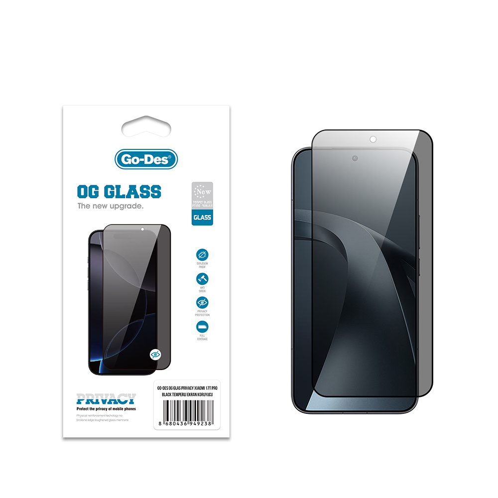 [RNZ-TA136357] Xiaomi 17 UyumluT Pro Go Des OG Glass Privacy Antistatik Temperli Cam Ekran Koruyucu