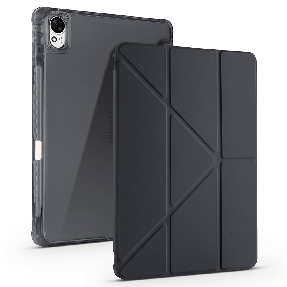 [RNZ-TA128084] Huawei Mate Uyumlupad 11.5 2025 Kılıf Zore Tri Folding Kalem Bölmeli Standlı Kılıf (Siyah)