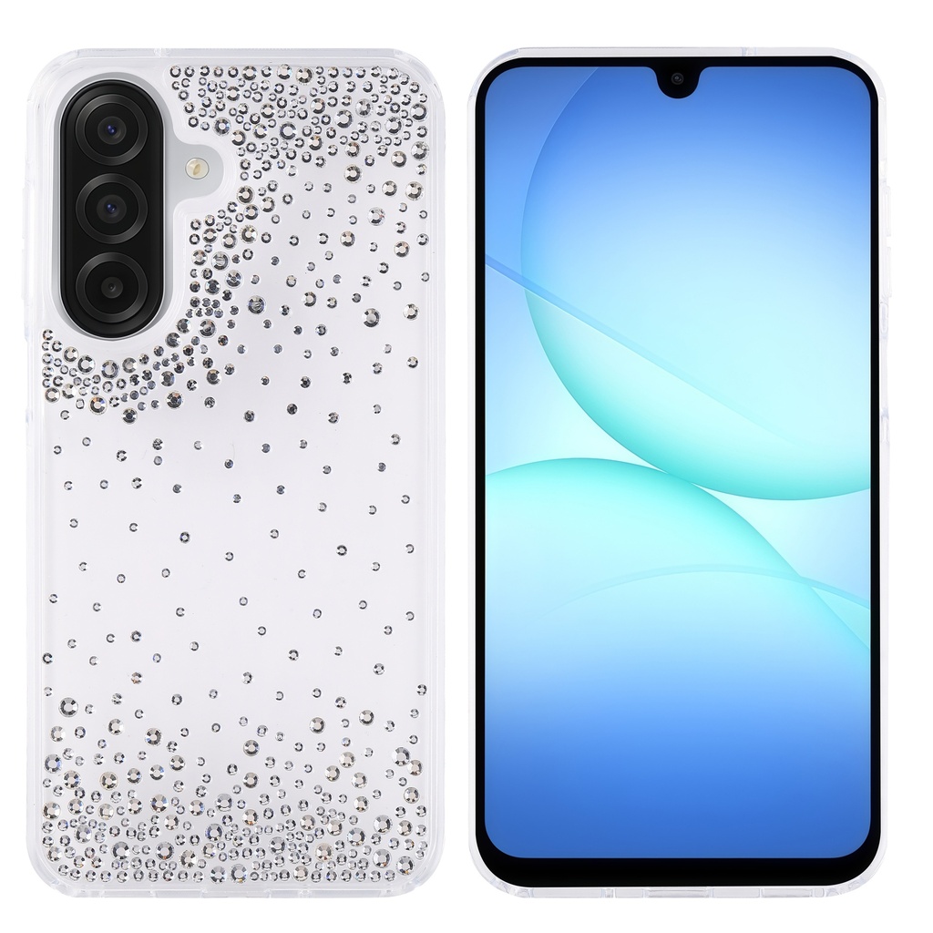 Samsung Galaxy A17 Uyumlu Kılıf Airbag Tasarımlı Damla Taşlı Şeffaf Zore Pera Silikon Kapak