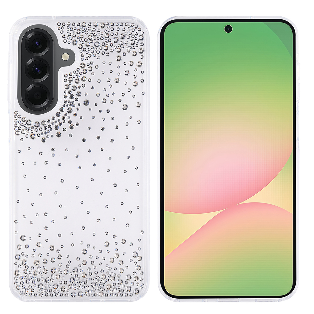 Samsung Galaxy A36 Uyumlu Kılıf Airbag Tasarımlı Damla Taşlı Şeffaf Zore Pera Silikon Kapak