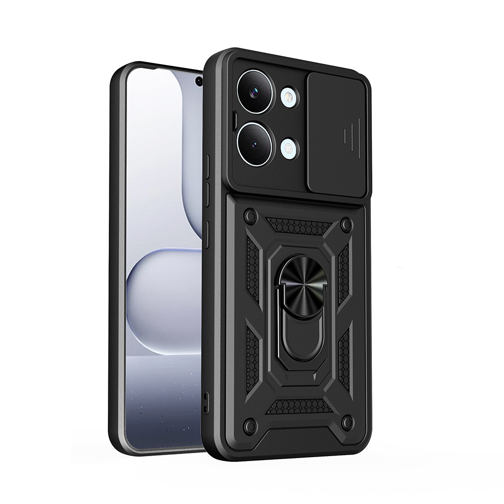Xiaomi Poco X8 Pro Max Uyumlu Kılıf Magnetik Standlı Kamera Korumalı Zore Sürgülü Vega Kapak