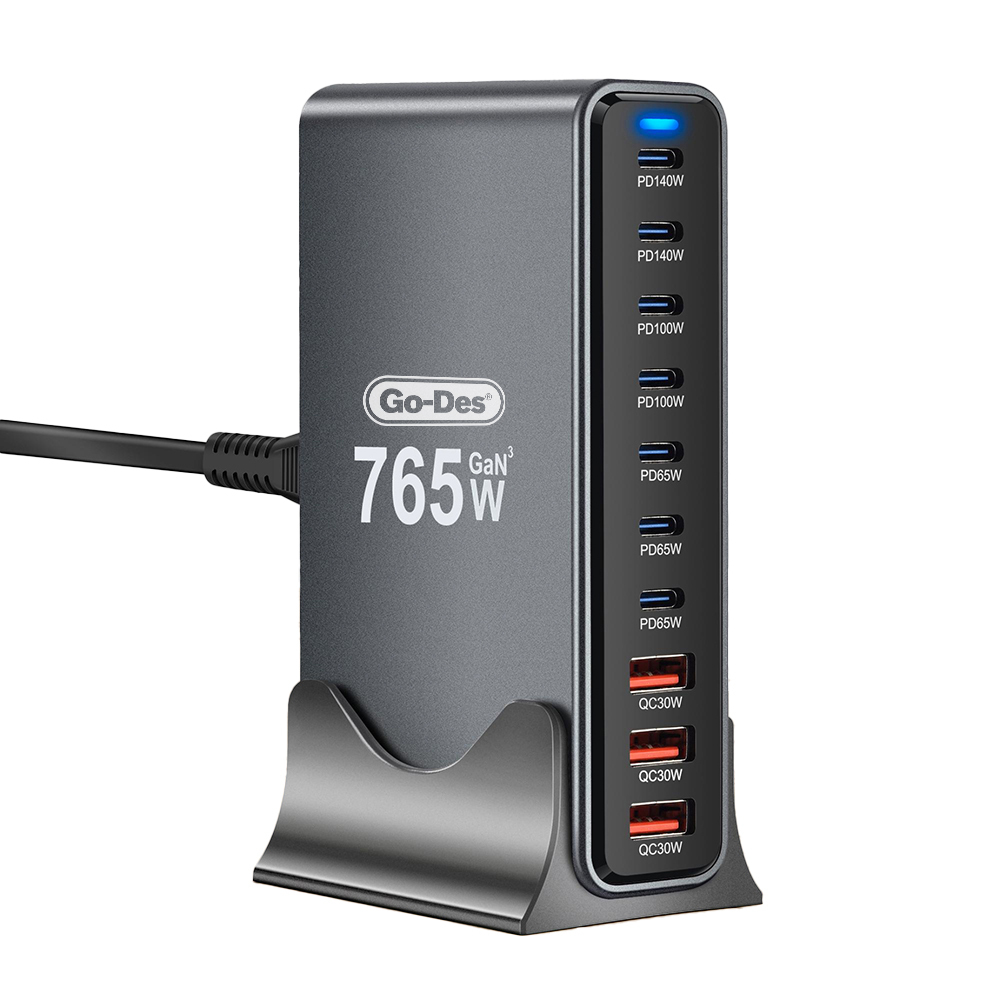 [RNZ-TA132197] Go Des GD-B963 GaN Teknolojili 10 Portlu Masaüstü Şarj İstasyonu 765W