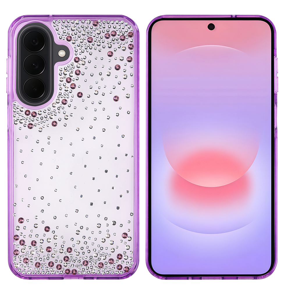 Samsung Galaxy A57 Uyumlu Kılıf Airbag Tasarımlı Damla Taşlı Şeffaf Zore Pera Silikon Kapak