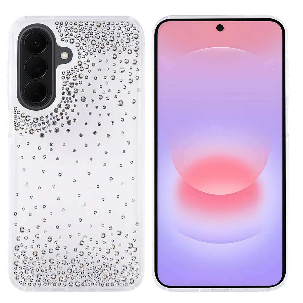 Samsung Galaxy A57 Uyumlu Kılıf Airbag Tasarımlı Damla Taşlı Şeffaf Zore Pera Silikon Kapak