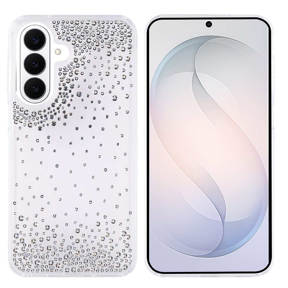 Samsung Galaxy S26 Uyumlu Kılıf Airbag Tasarımlı Damla Taşlı Şeffaf Zore Pera Silikon Kapak