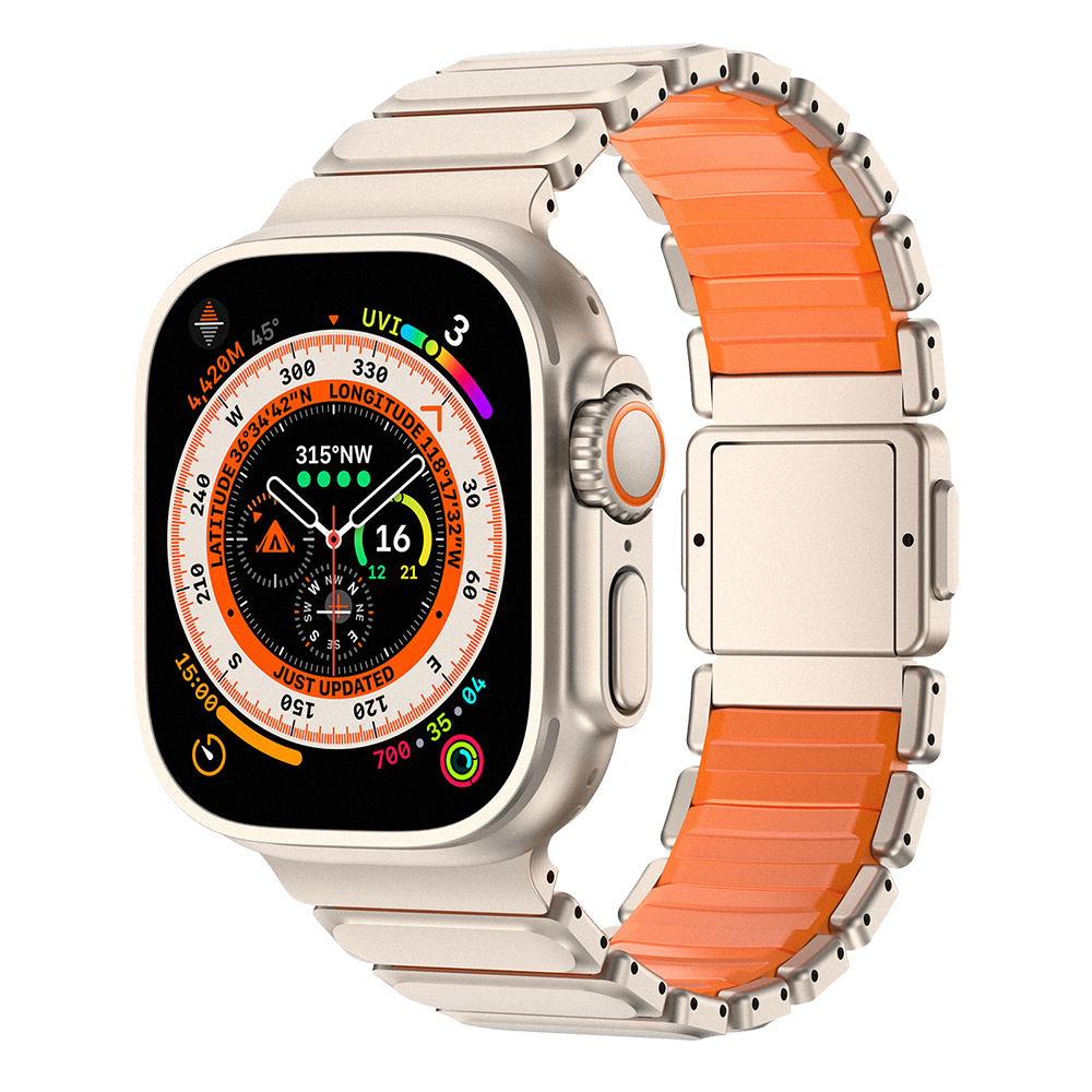 Apple Watch 44mm Uyumlu Mohseven iWatch Titancore No.2 Çelik Kordon