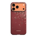 Apple iPhone 17 Pro Uyumlu Kılıf M-safe Şarj Özellikli Aramid Fiber Pitaka Sakura Hours Serisi Kapak