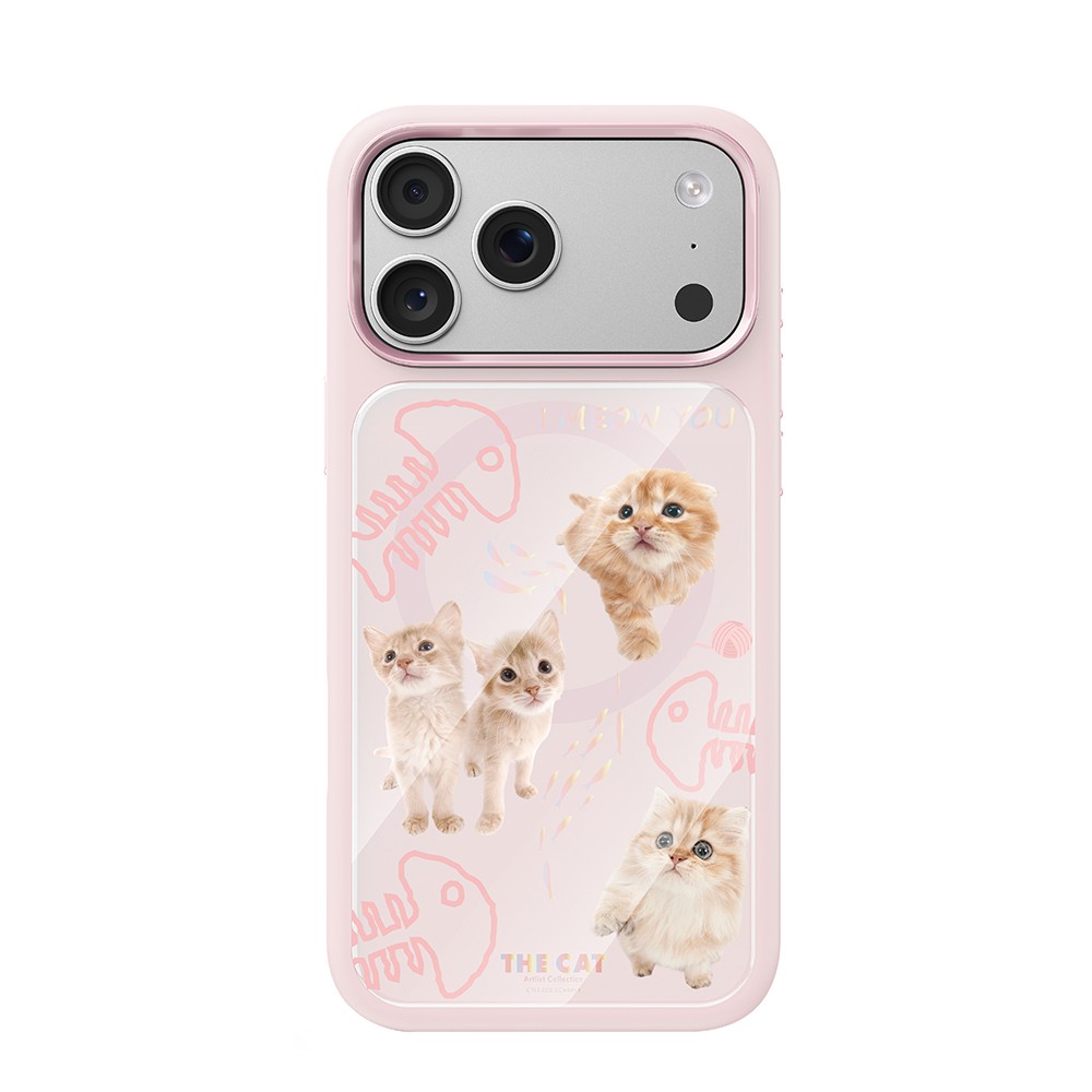 Apple iPhone 17 Pro Max Uyumlu Kılıf M-safe Şarj Özellikli 3D Baskılı Tasarım Mutural The Cat Serisi Kapak