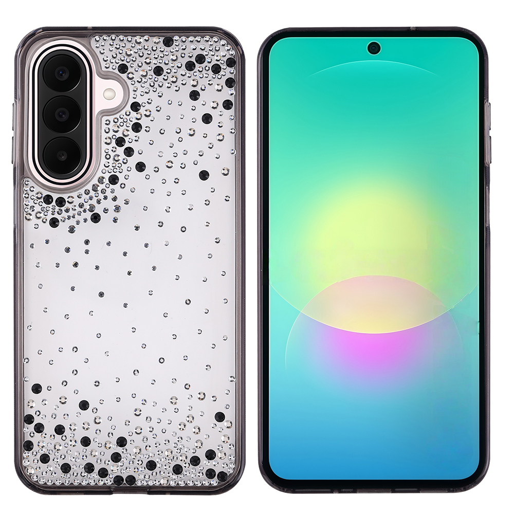 Samsung Galaxy A17 Uyumlu Kılıf Airbag Tasarımlı Damla Taşlı Şeffaf Zore Pera Silikon Kapak