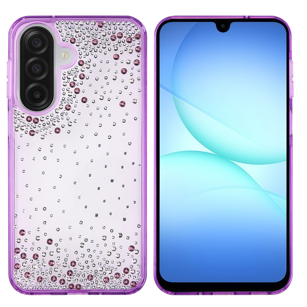 Samsung Galaxy A17 Uyumlu Kılıf Airbag Tasarımlı Damla Taşlı Şeffaf Zore Pera Silikon Kapak