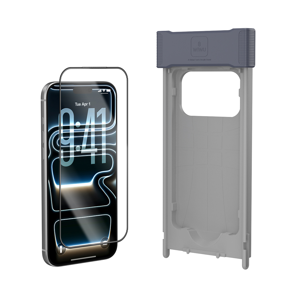 Apple iPhone 17 Uyumlu Wiwu GT-033 Glass Ultra Serisi 3D Anti Reflective Ekran Koruyucu Cam + Kolay Uygulama Aparatı