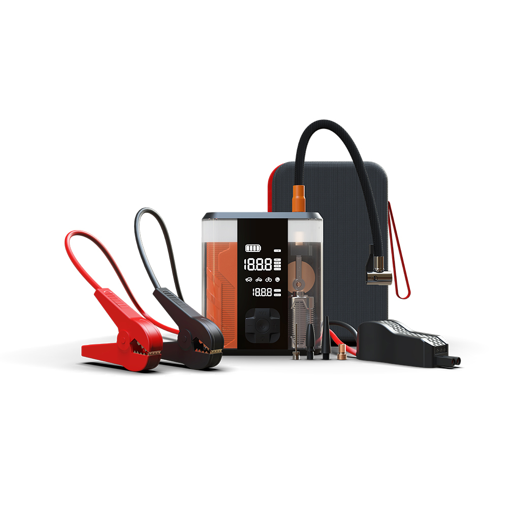 [RNZ-TA133309] Wiwu CG201 4in1 Dijital LED Göstergeli Araç Akü Acil Durum Takviye Güç Kaynağı Powerbank 40W 8800mAh