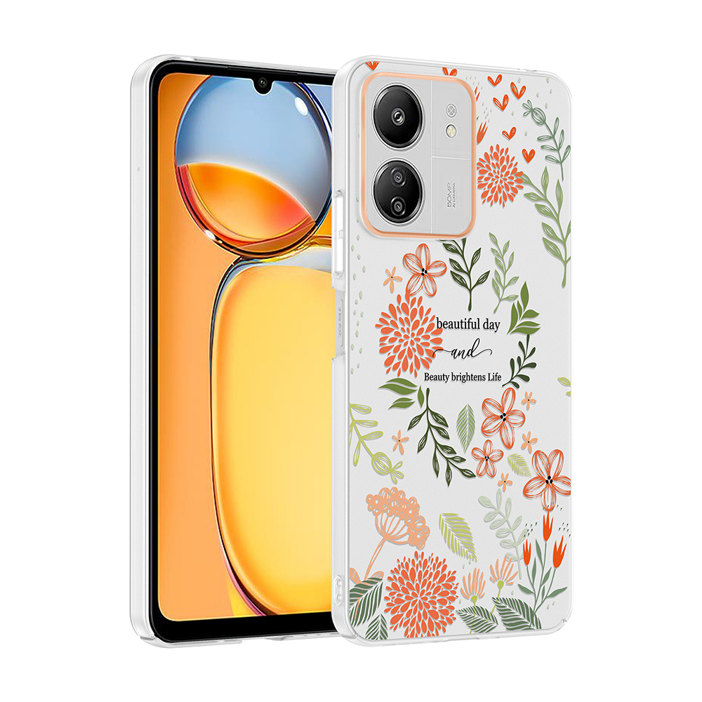 Xiaomi Redmi 13C Uyumlu Kılıf Kamera Korumalı Desenli Zore Klip Kapak