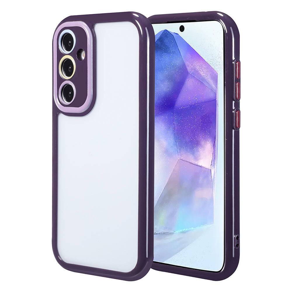 Samsung Galaxy A55 Uyumlu Kılıf Kamera Korumalı Renkli Kenar ve Çerçeve Tasarımlı Zore Vitamin Kapak