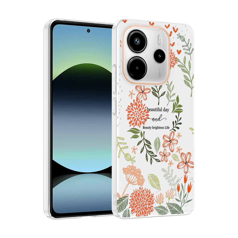 Xiaomi Redmi Note 14 4G Uyumlu Kılıf Kamera Korumalı Desenli Zore Klip Kapak